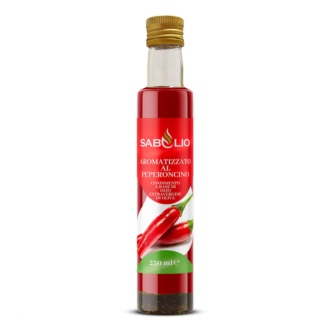 Extra virgin olive oil flavored with chilli pepper